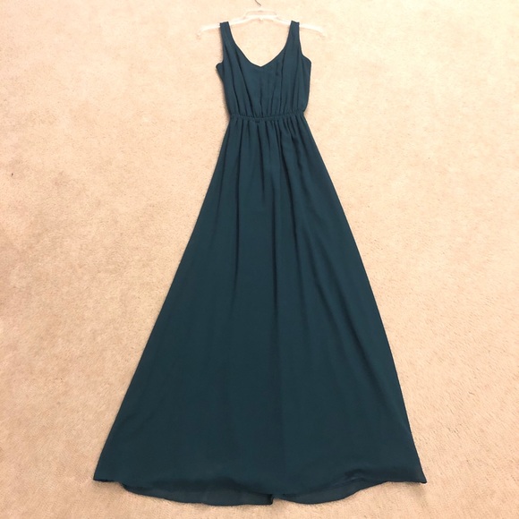 SMYM Kendall Deep Jade Chiffon Maxi Dress - Picture 3 of 7